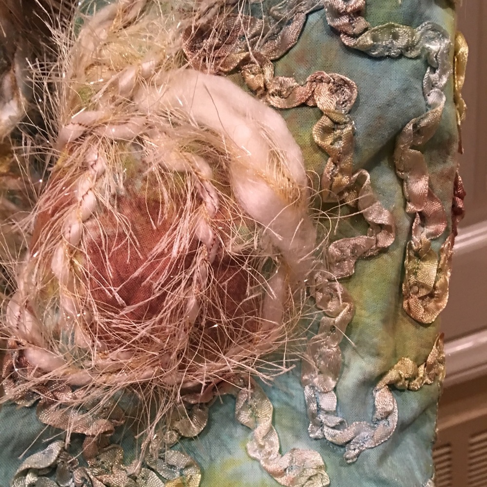 vintage tie dye graffiti embellished cropped blazer jacket pastel colors - Picture 6 of 12